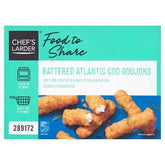 Chefs Larder Food to Share Battered Atlantic Cod Goujons 2kg  Adomoo